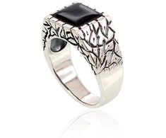 Diamond Sky Jewelry Vyriškas sidabrinis žiedas su oniksu „Vincent“