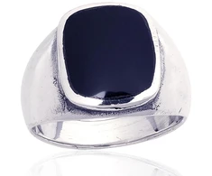 Diamond Sky Jewelry Vyriškas sidabrinis žiedas su oniksu „Maximilian III“