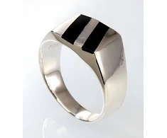 Diamond Sky Jewelry Vyriškas sidabrinis žiedas su oniksu „Dark Horizon“