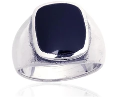 Diamond Sky Jewelry Vyriškas sidabrinis žiedas su oniksu „Maximilian III“