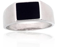 Diamond Sky Jewelry Vyriškas sidabrinis žiedas su oniksu „Bastian II“