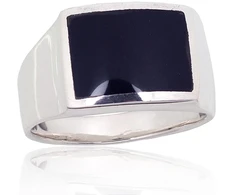 Diamond Sky Jewelry Vyriškas sidabrinis žiedas su oniksu „Bastian V“