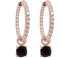 Marmara Sidabriniai auskarai „Ivy (Jet)“ su Swarovski® kristalais