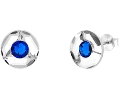 Spark Sidabriniai auskarai „Astra (Capri Mėlyna)“ su Swarovski® kristalais