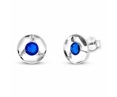 Spark Sidabriniai auskarai „Astra (Capri Mėlyna)“ su Swarovski® kristalais