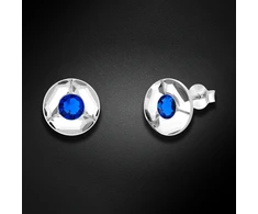 Spark Sidabriniai auskarai „Astra (Capri Mėlyna)“ su Swarovski® kristalais
