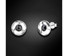 Spark Sidabriniai auskarai „Astra (Hematite)“ su Swarovski® kristalais