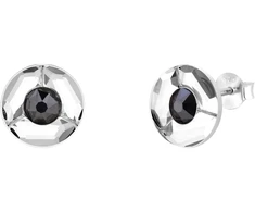 Spark Sidabriniai auskarai „Astra (Hematite)“ su Swarovski® kristalais