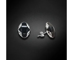 Spark Sidabriniai auskarai „Delia (Graphite Lite Chrome)“ su Swarovski® kristalais