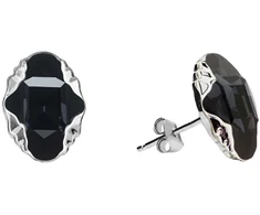 Spark Sidabriniai auskarai „Delia (Graphite Lite Chrome)“ su Swarovski® kristalais