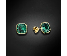 Spark Sidabriniai auskarai „Imperial II (Emerald)“ su Swarovski® kristalais