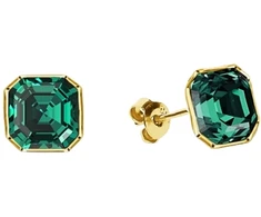 Spark Sidabriniai auskarai „Imperial II (Emerald)“ su Swarovski® kristalais