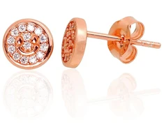 Diamond Sky Jewelry Vaikiški sidabriniai auskarai su cirkoniais „Smile“