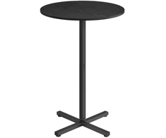 Songmics Vasagle Apvalus baro stalas 60 x 60 x 104,5 cm juodmedžio juodos spalvos