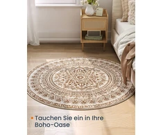 Songmics Apvalus kilimas 120 cm boho stilius