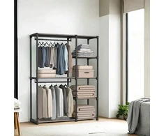 SONGMICS atvira spinta su drabužių strypais 43 x 124 x 182 cm Taupe