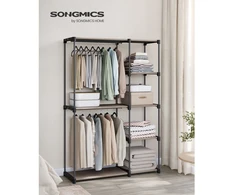 Songmics Atvira drabužių spinta su drabužių lentynomis 43 x 124 x 182 cm Taupe