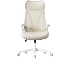 Songmics Ergonomiška biuro kėdė 67x67x125 cm, smėlio spalvos