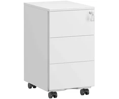 Songmics Stalčių komoda su 3 stalčiais 40 x 30 x 54 cm matinė balta