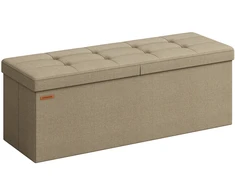 Songmics Suoliukas su daiktadėže 38 x 110 x 38 cm kupranugario rudos spalvos