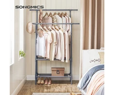 Songmics Lengvai surenkamas metalinis drabužių stovas baltas