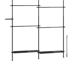 Songmics Drabužių lentyna 33,5 x (162-238) x (208-310) cm matinė juoda
