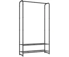 Songmics Drabužių lentyna su lentynomis 29 x 73 x 158,4 cm matinės juodos spalvos