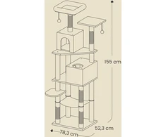 Songmics Feandrea Draskyklė, 155 cm kačių medis, pliušinis