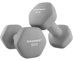 Songmics 2 pilkos spalvos hantelių rinkinys