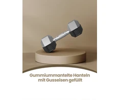 SONGMICS hantelių rinkinys, 2 vnt. hantelių rinkinys, šešiakampiai, trumpųjų hantelių rinkinys, 2 x 5kg, 2 x 10 kg, treniruotėms, fitneso treniruotėms, sunkiojo atletikos pratimams namuose, sporto salėje