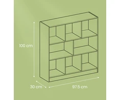 Songmics Knygų lentyna VASAGLE 97,5x100x30 cm, balta