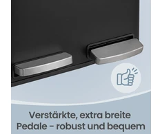 Songmics Šiukšliadėžė juoda 2 x 15 l