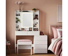 Songmics Kosmetinis stalas su kėde 40 × 98,3 × 145 cm