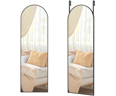 Songmics Viso ilgio veidrodis 120 x 40 cm lenktas rašalas juodas