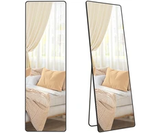 Songmics veidrodis 160 x 50 cm stačiakampio formos, juodas