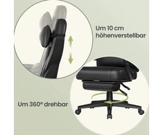 Songmics Kompiuterinė kėdė Juoda
