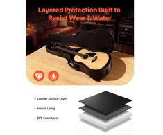 VEVOR Kietas dėklas akustinei gitarai, 1195 mm