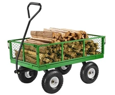 VEVOR Sodo vežimėlis V900G su nuimamais tinkliniais bortais, juodas / žalias, iki 408 kg, 184 x 56 x 54 cm