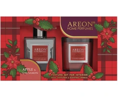 Areon Apple Cinnamon set: home perfume 150 ml + candle