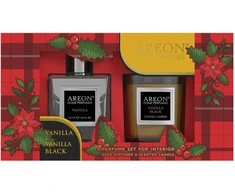 Areon Rinkinys Kvapas 150 ml+žvakė Vanilla Juodas