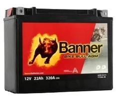 Banner 22Ah Bike Bull AGM 12V 320A akumuliatorius 205x87x162mm