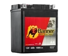 Banner 6Ah Bike Bull AGM 12V 75A akumuliatorius 114x71x131mm
