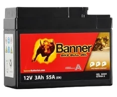 Banner 3Ah Bike Bull GEL 12V 53A akumuliatorius 113x48x85mm