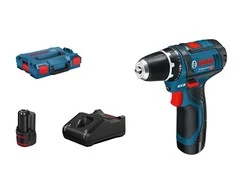 Akumuliatorinis suktuvas-gręžtuvas, Bosch GSR 12V-15, 2x2,0 Ah Li-Ion + L-Boxx