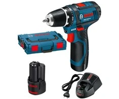Akumuliatorinis suktuvas-gręžtuvas, Bosch GSR 12V-15, 2x2,0 Ah Li-Ion + L-Boxx