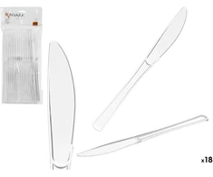 18 skaidrių plastikinių peilių rinkinys, 25.5×11×1 cm, 10675, Kinvara
