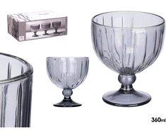 350 ml dryžuotas dūminės spalvos ledų indas, 12×10.5×10.5 cm, 12398, Kinvara