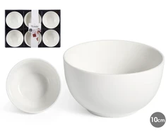 6 baltų porcelianinių dubenėlių 10 cm rinkinys, 86527, Vessia
