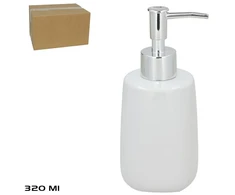 „Mediclinics Balts“ keraminis muilo dozatorius, 320 ml, 7,00 x 7,00 x 16,50, „BATH&amp;GO“