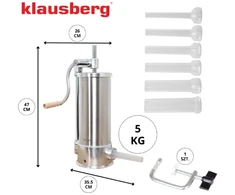 Nadziewarka Dešrų kimštuvas, 5kg talpos, vertikalus, nerūdijančio plieno, Klausberg, kb-7927